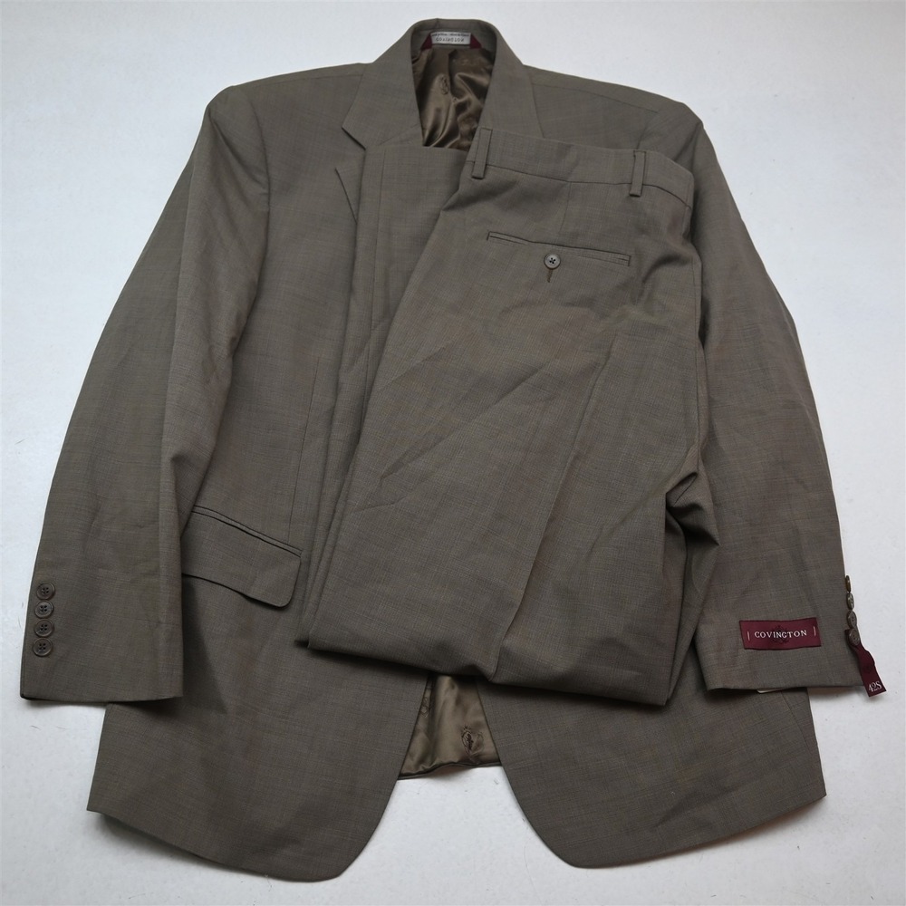 NEW Covington 42S 38x30 Tan Brown Wool Mens Jacket Pants Suit